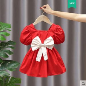 Aucun Robe de princesse à manches bulles pour enfants, nœud une ligne, robe pour bébé, mode pour filles,