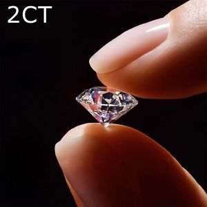 Aucun Haute qualité 2 carats D couleur VVS1 coupe ronde Moissanite en vrac certifié pour bague pierre gemmes avec certificat diamant Test Pass D
