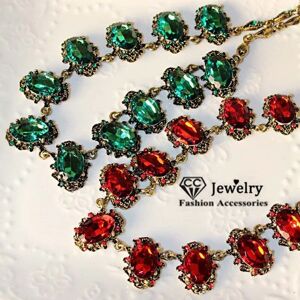 – collier Vintage pour femmes, Hyperbole, ras du cou, chaîne de clavicule, vert et rouge, bijoux de luxe, pendentif, accessoires de fête, CCN168b