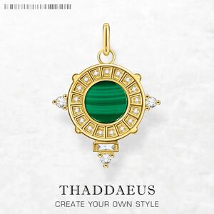 Thaddaeus Serpent avec pierre verte plaqué or, pendentif flambant neuf, accessoires de bijoux fins, en argent Sterling 925, cadeau Vintage pour hommes et femmes