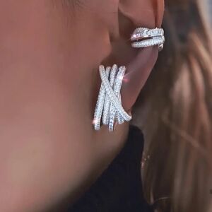 JYZSWBB Boucle d'oreille micro pavé vert rouge blanc CZ pour femme, cercle géométrique, barre de bijoux, nouvelle mode, 2024