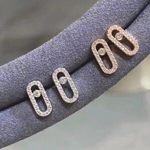 Aucun Boucles d'oreilles en argent sterling 925 pour femmes, bijoux de luxe à la mode, diamant coulissant, cadeau exquis de noël et de saint-valentin, haute qualité