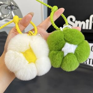 Aucun Porte-clés de Luxe en Fourrure group pour Homme et Petit Ami, Lanière Mignonne avec Pendentif, Noir et Vert, Accessoires de Fleurs, Sac Assressentipour Couples