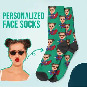 LODIELINKTR Chaussettes de dessin animé personnalisées avec visage, photo personnalisée à la mode, cadeau personnalisé, chaussettes amusantes unisexes pour petite amie