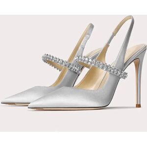 Aucun Sandales à Tête de Bao en Diamant pour Femme, Talon Fin, Jolie tu, Cuir de Mouton, Talons Hauts,