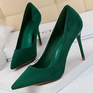 HENGSCARYING Femmes 9 cm talons hauts pompes décapant troupeau daim grande taille Escarpins dame mariage talons de mariée Escarpins vert bleu jaune chaussures