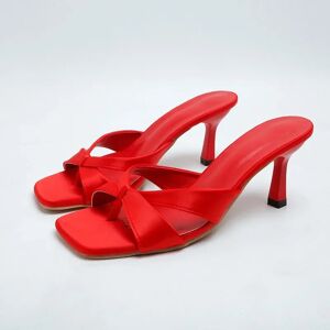 laxsesu Pantoufles à talons hauts pour femmes, sexy, élégantes, chaussures d'extérieur décontractées, escarpins, parka ouverte, mules pour dames, vert, rouge, sandales pour femmes