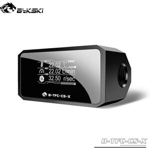 Bykski B-TFC-CS-X V3 PC liquide refroidisseur débitmètre thermomètre débit température 3 en 1 moniteur de refroidissement par eau affichage OLED numérique