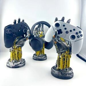 VIKEFON Support de contrôleur de jeu à bras mécanique, support de casque, rangement de bureau pour SONY PS5 PS4, support de manette de jeu Airpods Max, cadeaux pour hommes