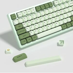 KBDiy-Capuchons de touches matcha coréen pour clavier de jeu mécanique, capuchons de touches vert, profil discreISO KOA, rétro PBT, MU68 Pro K500 B61 aula F87 F108 F99 Pro raven68 mad 60he 68he ajazz