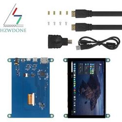 HZWDONE Moniteur LCD HDMI Ultra HD 5 pouces, résolution 800x480, écran IPS, écran tactile capacitif, sans pilote, pour Raspberry Pi 2B/3B/3B +/4B