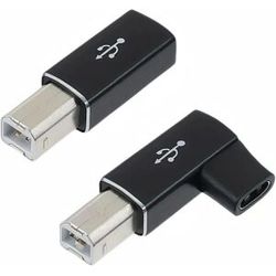 NONE Adaptateur USB C femelle vers MIDI à 90 degrés, adaptateur USB C vers USB B mâle pour imprimante, compatible avec les imprimantes, MIDI, les pianos électroniques, etc.