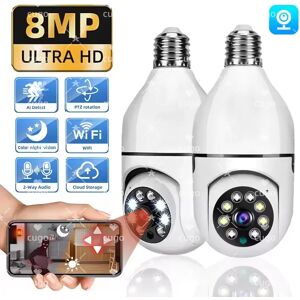 Cugo 8MP E27 ampoule WiFi caméra ampoule caméra de sécurité vidéo Surveillance Supprt Audio bidirectionnel AI détection humanoïde bébé moniteur