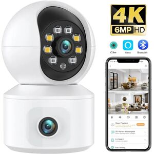 Other Caméra de permission Vidéo 4K 6MP avec Wifi et Vision Nocturne, Moniteur de Sécurité à Domicile pour Bébé, Détection Humaine AI, Document CCTV