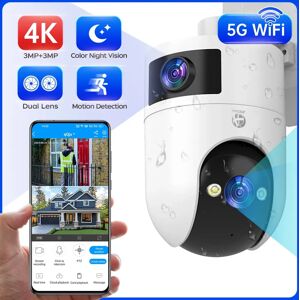 JOOAN Caméra IP 4K PTZ extérieure étanche double objectif 5G WiFi caméra de sécurité suivi automatique caméra de Surveillance vidéo moniteur bébé