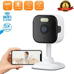 PANEPO 5MP 2.4G/5G Wifi Mini bébé moniteur caméra de Protection de sécurité Audio bidirectionnel 2MP caméra réseau de détection de mouvement