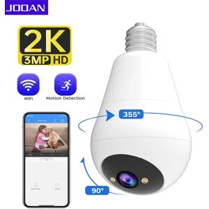 JOOAN Caméra IP WiFi avec ampoule, moniteur de sécurité sans fil pour bébé, suivi AI, vidéosurveillance domestique CCTV, chaîne OAN 2K, 360 ° HD
