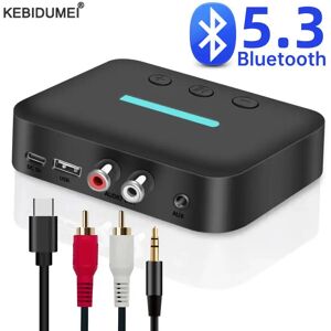 kebidumei Adaptateur récepteur Audio USB Bluetooth 5.3, musique stéréo sans fil, 3.5mm AUX R/L RCA, prise en