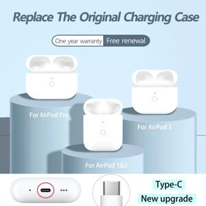 Kody Yati Étui de chargement de remplacement pour AirPods pro 1 2, Compatible avec Air Pods 3ème génération avec bouton de synchronisation d'appariement sans écouteurs