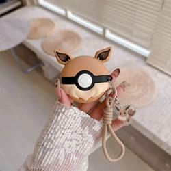 Potdemiel Étui pour écouteurs 3D Eevee Pokemons, pour Apple AirPods 1 2 3 4 Pro Pro 2nd Pro2 3 boules, pendentif en silicone, housse Bluetooth