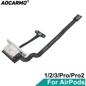 Aocarmo-Compartiment batterie pour écouteurs Apple AirPods 1, 2, 3 Pro A2190, port de charge, chargeur S6, connecteur petde pluie