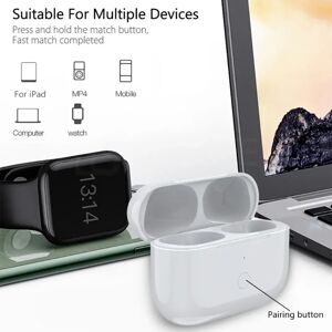 Aucun Étui de charge sans fil pour Airpods Pro 1 2, boîtier d'appariement pour écouteurs Bluetooth, boîtier de chargeur Windows Pop-up, accessoires de remplacement