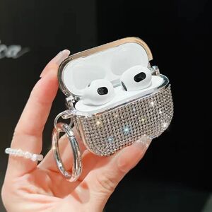 Aucun Étui pour écouteurs Bluetooth plaqué diamant scintillant de luxe pour Apple AirPods 1 3 4e génération Pro2 porte-clés housse pour écouteurs antichoc