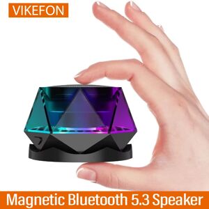 VIKEFON Haut-parleur Bluetooth magnétique diamant, petit haut-parleur sans fil, lumière couleur rvb, support