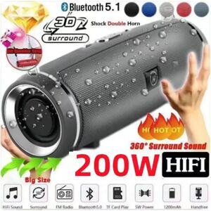 MouZYuan Haut-parleur Bluetooth portable étanche IPX7, haut-parleur pilier HIFI extérieur, caisson de basses
