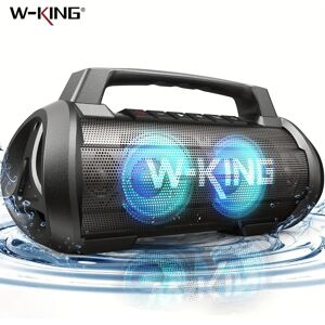 Haut-parleur portatif de W-KING 70W RMS Bluetooth, haut-parleur sans fil fort IPX6 imperméabilisent