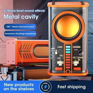 Opansten Haut-parleur sans fil transparent, boîte de son basse, haut-parleurs Mecha A36, haut-parleurs Shake, lecteur audio, Bluetooth, surround stéréo