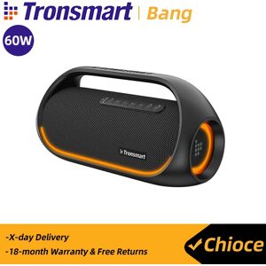Tronsmart-Enceinte Bluetooth Bang, haut-parleur portable, audio haute résolution, sans perte, contrôle d'application, version pompage, camping, 60W