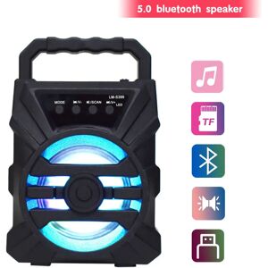 TDX Karaoké sans fil Bluetooth haut-parleur lumière LED double haut-parleurs 500mAh Super Volume