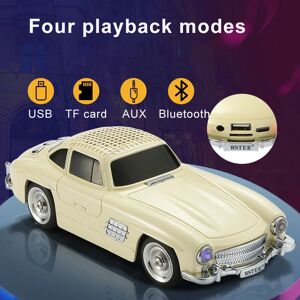 BULIAN Haut-parleur Bluetooth sans fil pour voiture, caisson de basses en forme de roadster, boîte de son, prise en charge de la carte TF, disque U, radio FM, musique stéréo, haut-parleurs de voiture