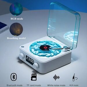 VIKEFON Lecteur vinyle Waves, haut-parleur Bluetooth avec bruit blanc, haut-parleur rétro, aide au sommeil,