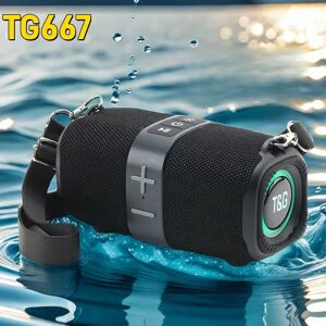 T&G Haut-parleur Bluetooth portable sans fil pour touristes, haut-parleur extérieur, caisson de basses Bluetooth 5.3, prise en charge RVB, carte FM TF, disque USB, TG667