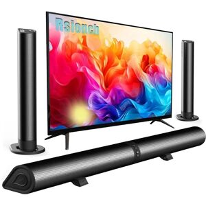 Rsionch Barre de son TV stéréo 2 en 1, haut-parleur Bluetooth détachable, colonne de Radio FM, barre de son, haut-parleur divisé, 2 haut-parleurs pour support ou plat
