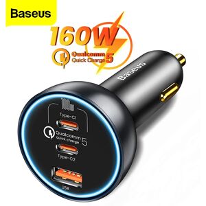 Baseus 160W chargeur de voiture Charge rapide 5.0 QC 4.0 PD 3.0 USB Type C 65W chargeur de Charge