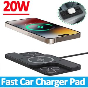 VIKEFON Chargeur sans fil de voiture 20W, chargeur sans fil S6 Pad pour iPhone 14, 13, 12, 11, Samsung, Xiaomi, AirPods, téléphone rapide, support de chargeurs de voiture