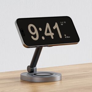 VIKEFON Support de chargeur magnétique sans fil 2 en 1 pour iPhone, 15, 14, 13, 12, 11 Pro Max, 11, X, Apple Watch, Airpods, charge rapide, station S6