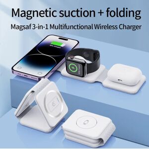 Aucun Station de recharge 3 en 1 pour iPhone série 15/14/13/12, chargeur de voyage pour plusieurs appareils pour AirPods 3/2/Pro, série Apple Watch