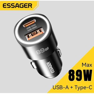 Essager USB chargeur de voiture 89W QC4.0 charge rapide USB Type C chargeur de téléphone de voiture pour iPhone 15pro Oppo Huawei P60 Pro chargeur de voiture