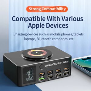 Aucun Chargeur de téléphone Multiple Usb type-c 140w 9 en 1, chargeurs rapides sans fil pour Iphone15 14 13 Pro Samsung Galaxy24 23