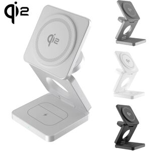 ILEPO Chargeur sans fil 3 en 1 Qi2 15W pour iPhone 16 15 14 13 12, Station de charge rapide pour Apple Watch 9 8 7 6 5 pour support Airpods pro