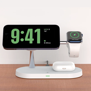 TIMESS Support de chargeur magnétique sans fil, station de charge rapide pour Apple Watch 10, 9, 8, 7, 6, 5, Airpods Pro, iPhone 12, 13, 14, 15, 16, 3 en 1
