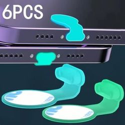 NONE Protecteur de Port de chargement universel en Silicone, pour Apple iPhone iPad Samsung ios Type C, pour Airpods IOS, bouchon Anti-poussière lumineux Anti-perte