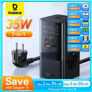 BASEUS Bas192.- Station de charge numérique 7 en 1 pour iPhone16 15 14 Pro Max, chargeur rapide,