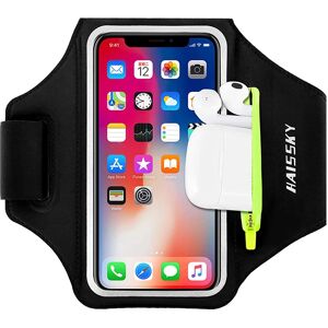 HAISSKY brassards de Sport de course pour iPhone 16 15 14 13 12 Pro Max 14 Plus Samsung S24 Ultra étui de bras à fermeture éclair pour AirPods Pro 3