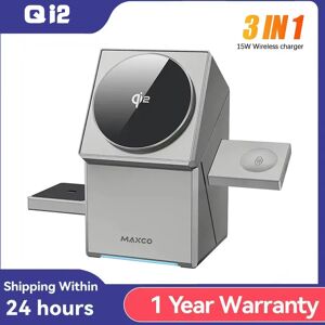Aucun Qi2 3 en 1 charge magnétique 15W support de chargeur sans fil rapide pour iPhone 12 13 14 15 16 Pro Max iWatch 9 8 7 6 5 Airpods 2 3 Pro