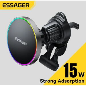 Essager 15W support de téléphone magnétique pour voiture support de chargeur sans fil pour iPhone 16 15 14 13 Pro Max charge pour chargeur de voiture Magsafe RGB
